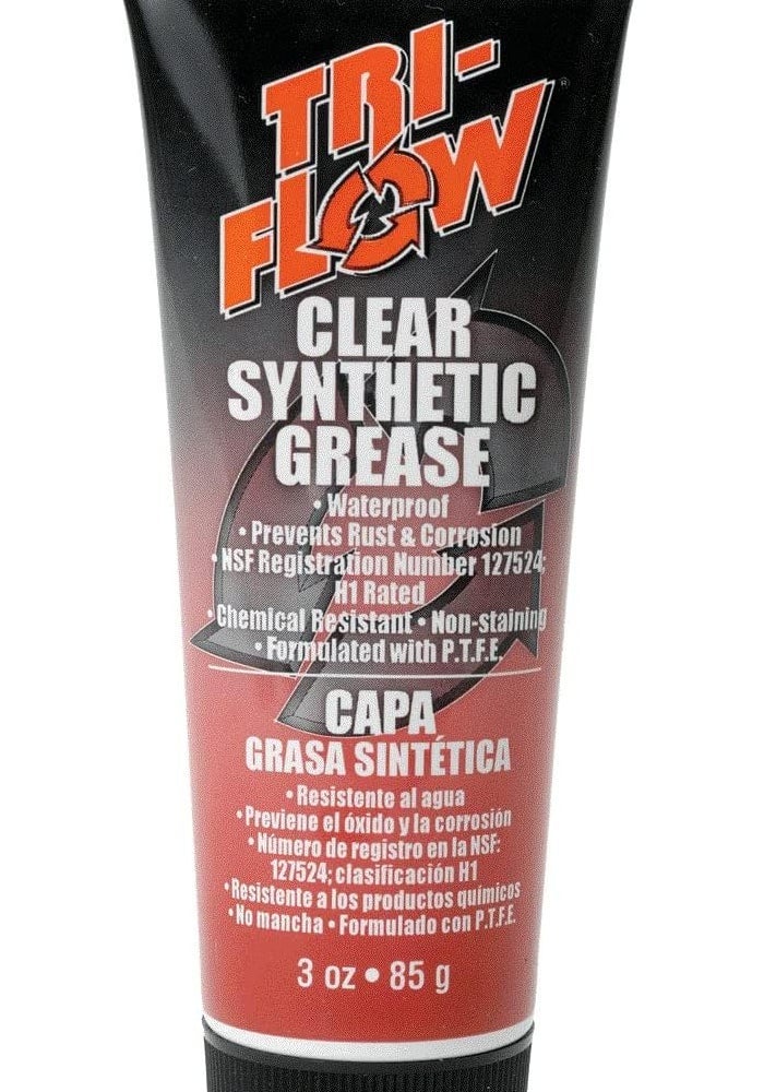 Tri-Flow Clear Synthetic Grease - 3 oz. Tube, NLGI Grade 2, Heavy-Duty, High-Temperature, Extreme Pressure Lubricant - Image 1